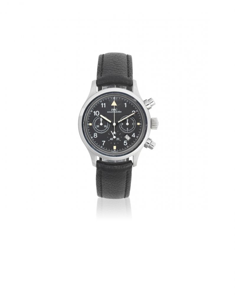 IWC. A stainless steel quartz calendar chronograph wristwatch