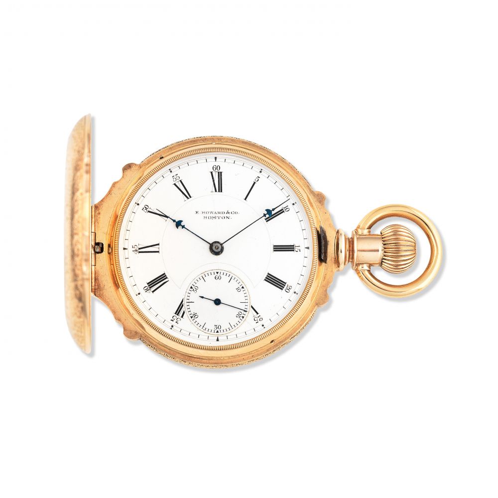 E.Howard Co, Boston. A 14K gold keyless wind full hunter pocket watch
