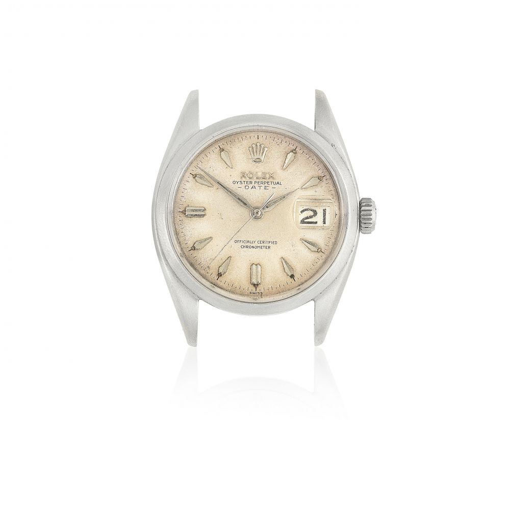 Rolex. A stainless steel automatic calendar watch with roulette date wheel