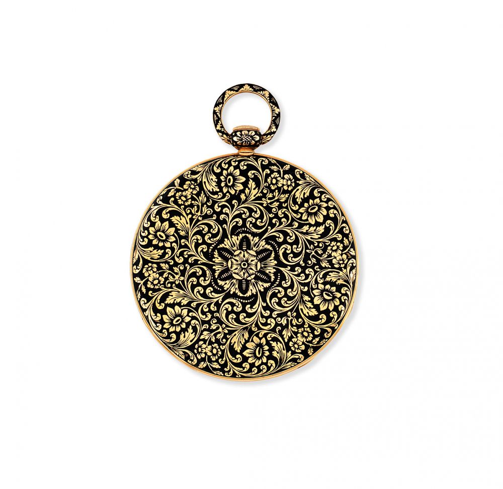Bautte Co, A Geneve. An attractive continental gold and enamel decorated key wind open face repeating pocket watch