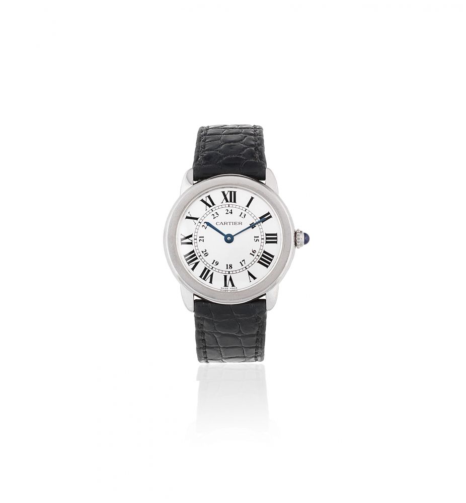 Cartier. A mid-size stainless steel quartz wristwatch