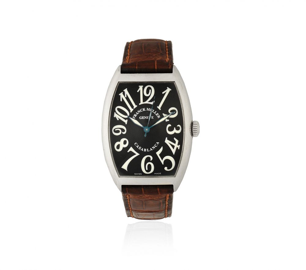Franck Muller. A stainless steel automatic tonneau form wristwatch