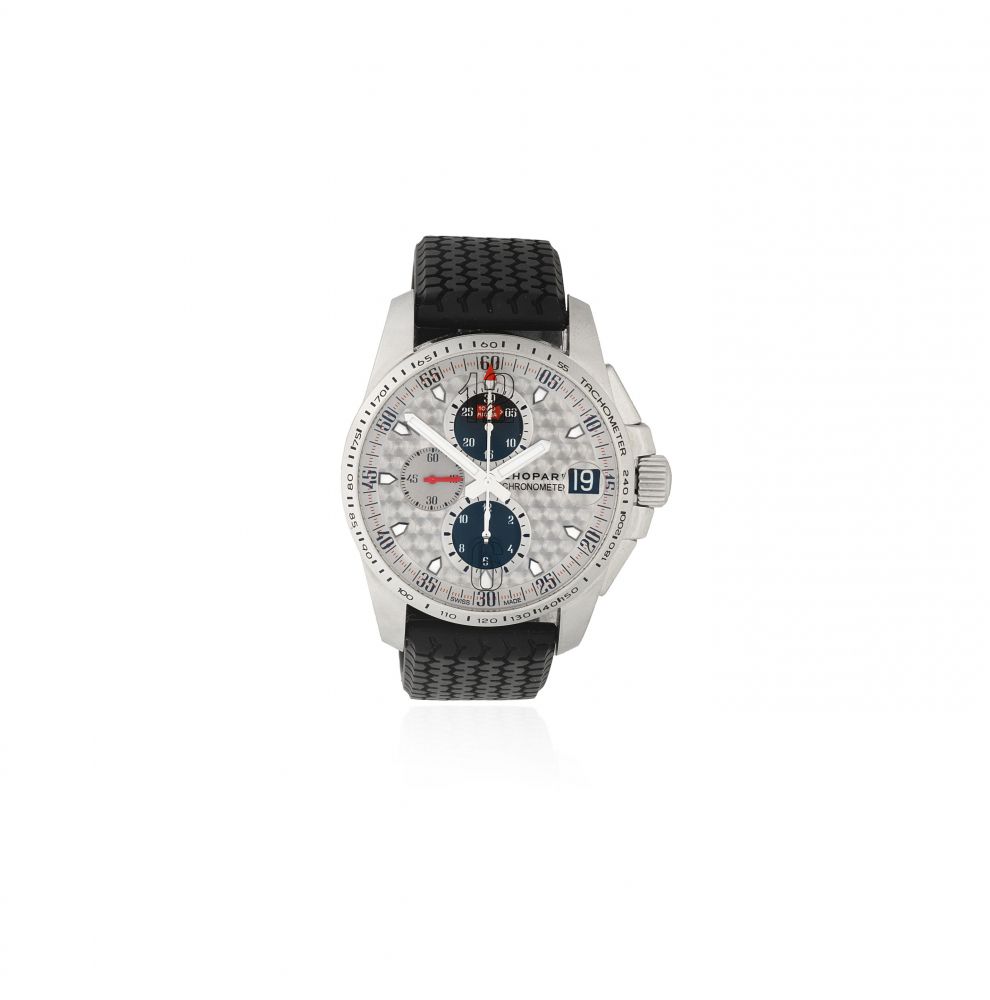 Chopard. A Limited Edition stainless steel automatic calendar chronograph drivers wristwatch
