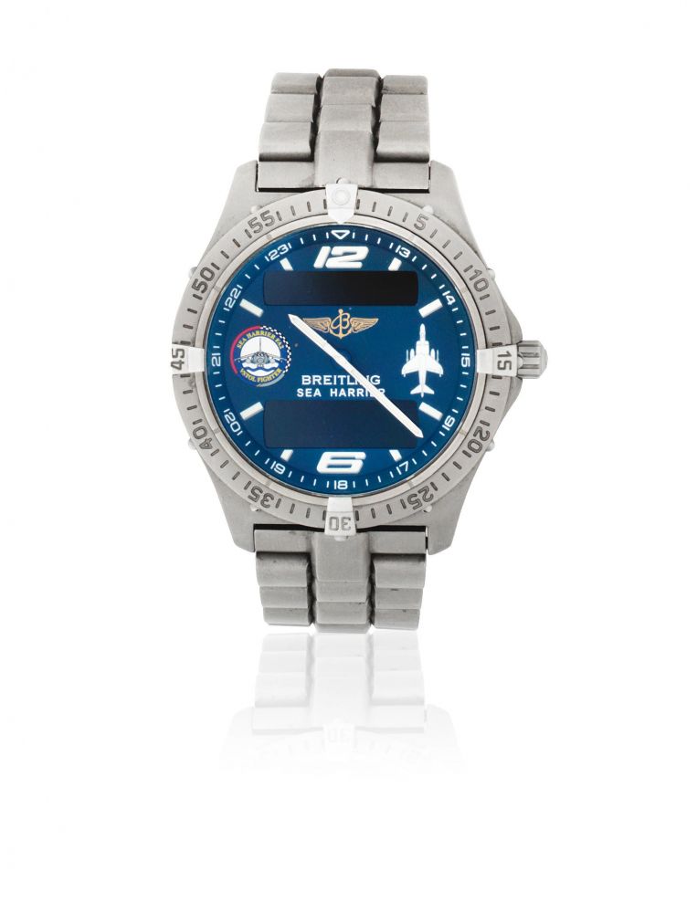 Breitling. A Limited Edition titanium quartz bracelet watch with digital display