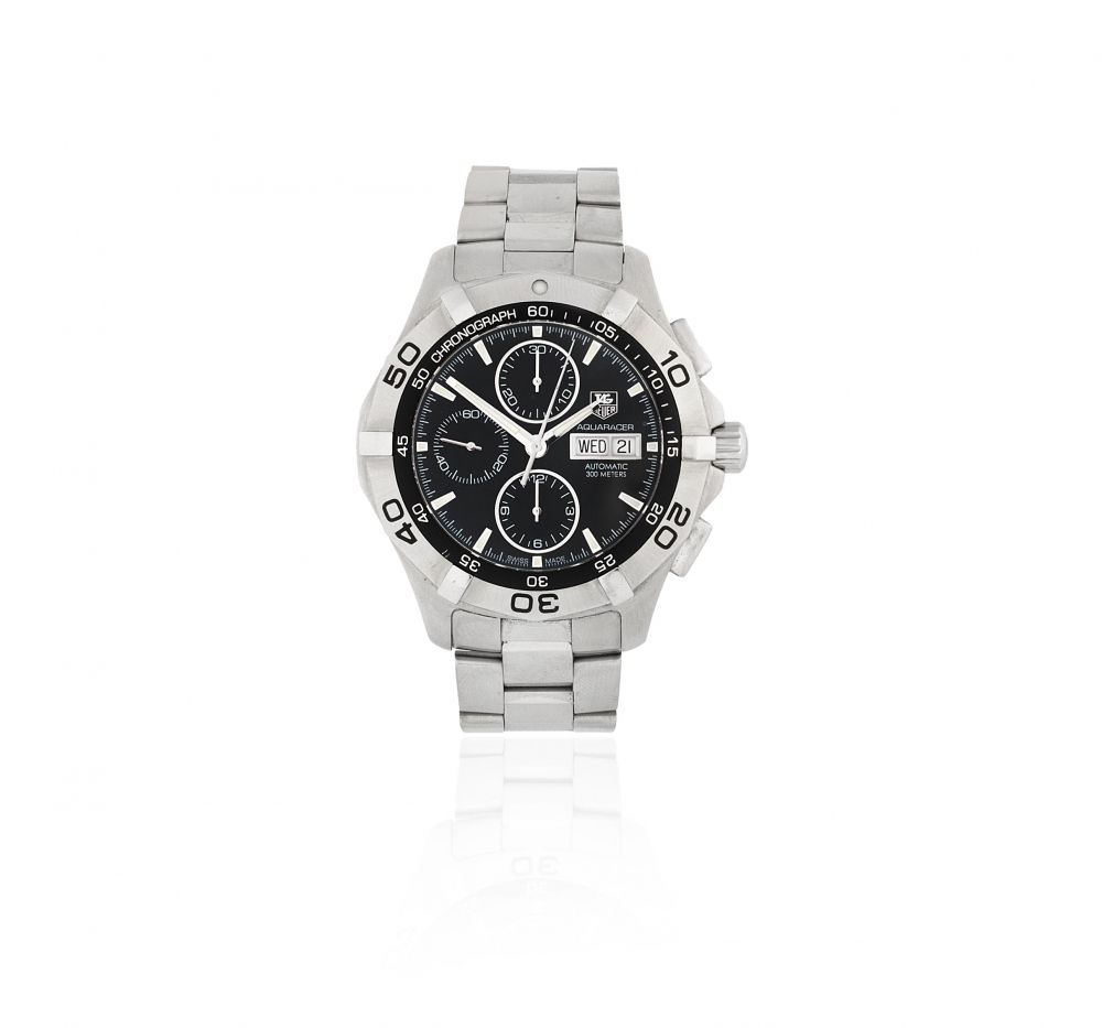 TAG Heuer. A stainless steel automatic calendar chronograph bracelet watch
