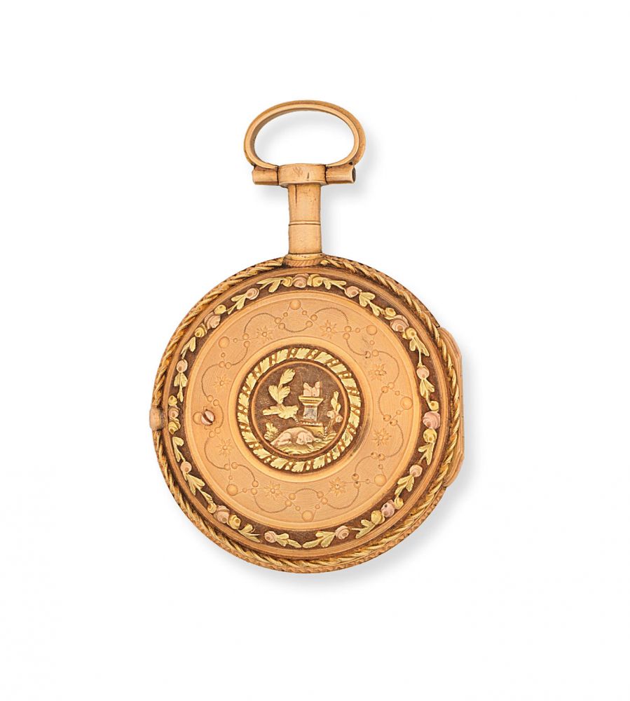 Berthoud, A Paris. A continental gold key wind open face pocket watch