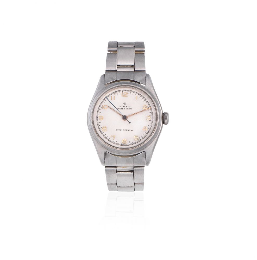Rolex. A stainless steel manual wind bracelet watch