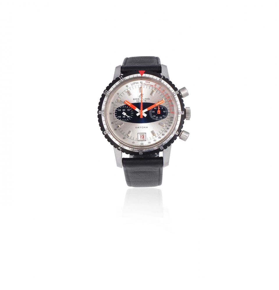 Breitling. A stainless steel manual wind calendar chronograph wristwatch