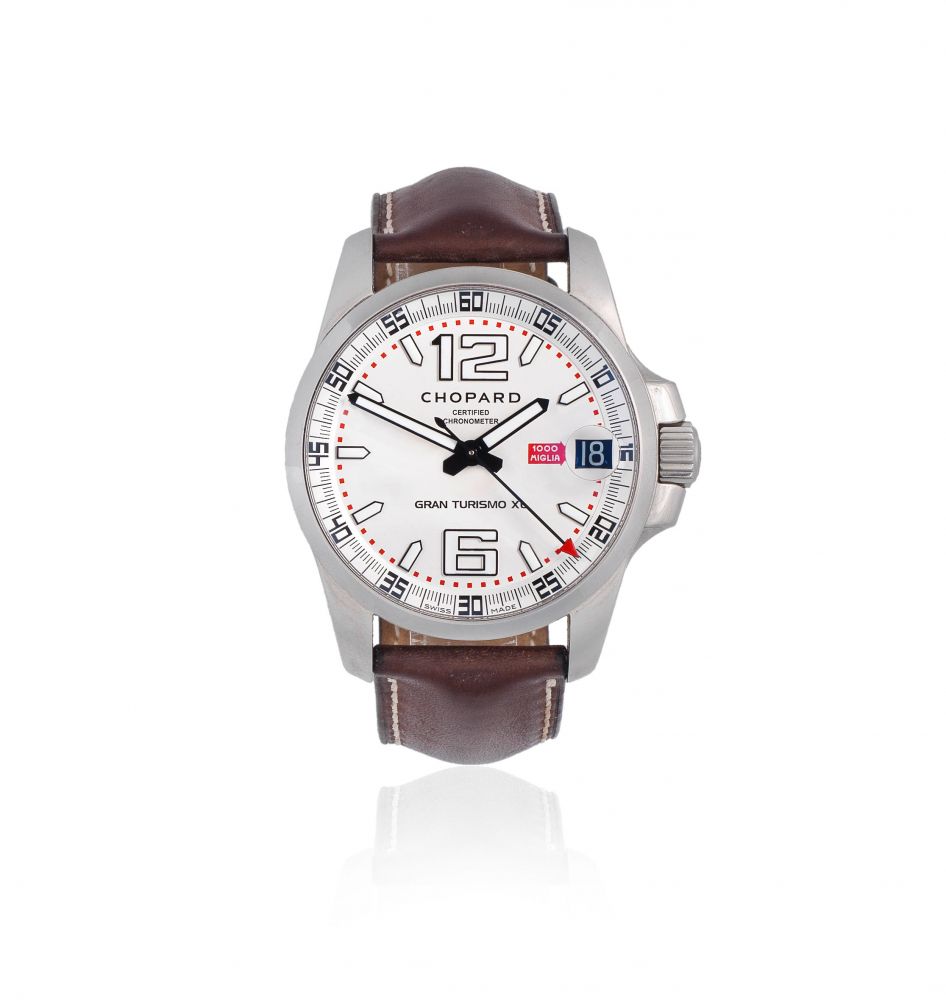 Chopard. A Limited Edition stainless steel automatic calendar wristwatch