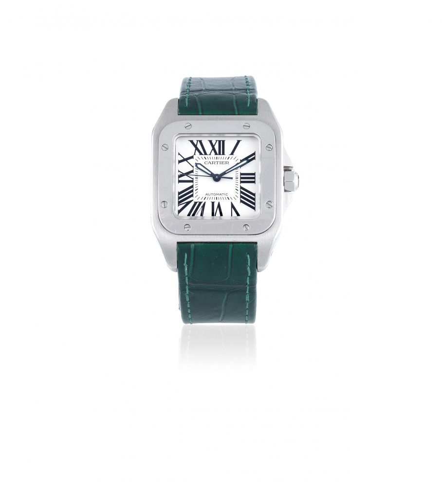 Cartier. A stainless steel automatic wristwatch
