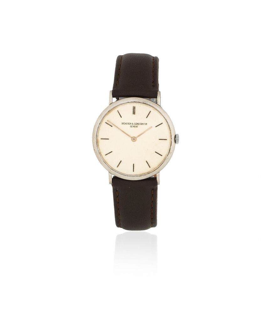Vacheron Constantin. An 18K white gold manual wind slim wristwatch