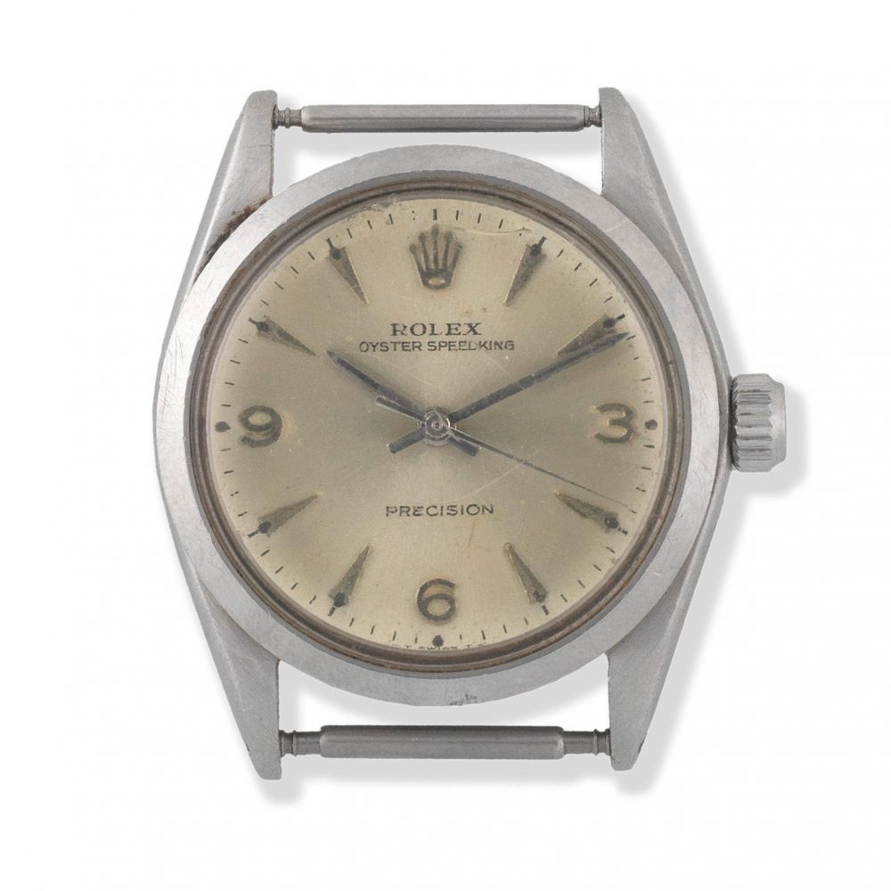 Rolex. A midsize stainless steel manual wind watch