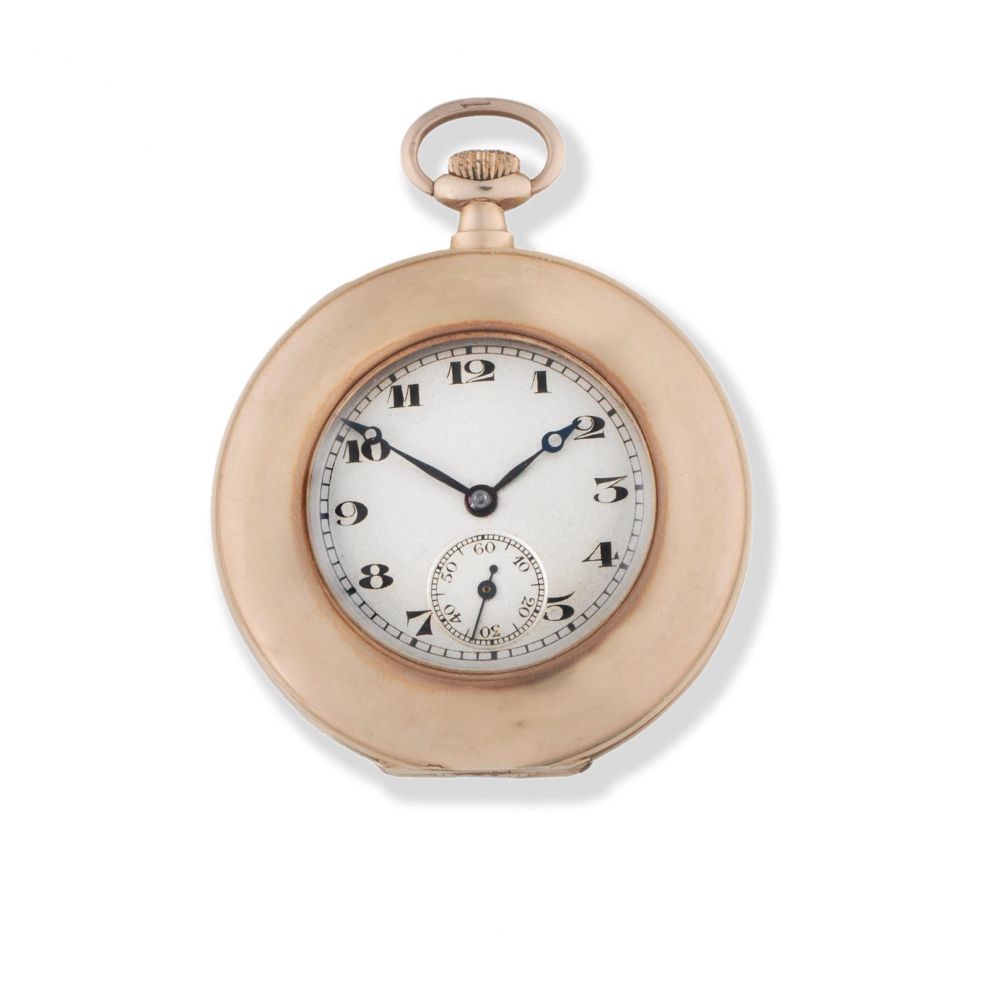 A 9K gold keyless wind open face pocket watch