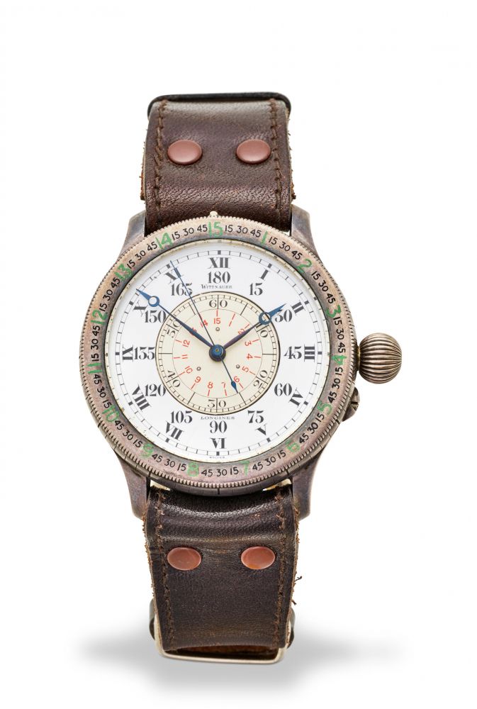 LONGINES. A FINE, RARE AND HISTORICALLY INTERESTING STAINLESS STEEL MANUAL WIND PILOTS HOUR ANGLE WRISTWATCH