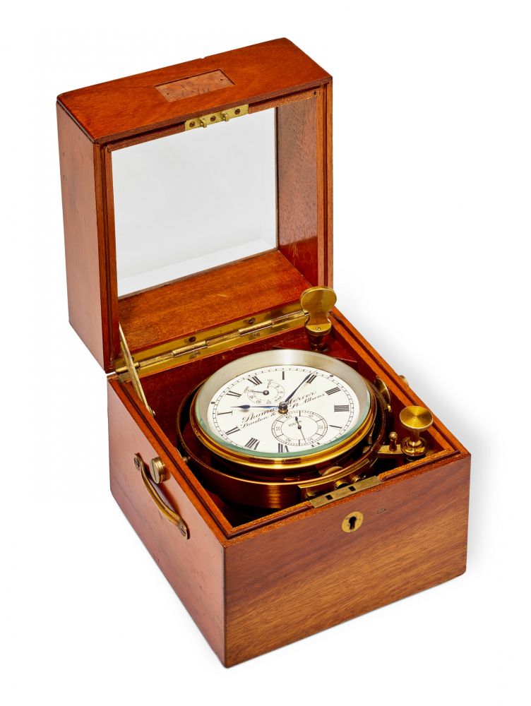 THOMAS MERCER, LONDON ST. ALBANS. A TWO-DAY MARINE CHRONOMETER AND DECK BOX