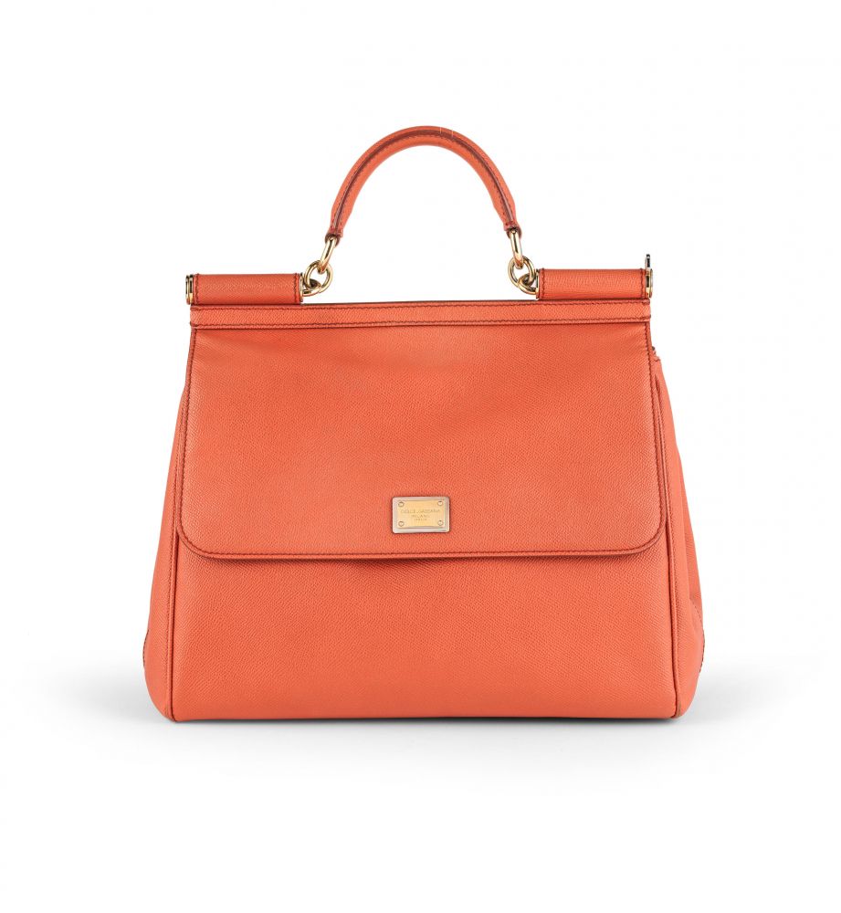 Coral Leather Large Sicily Bag