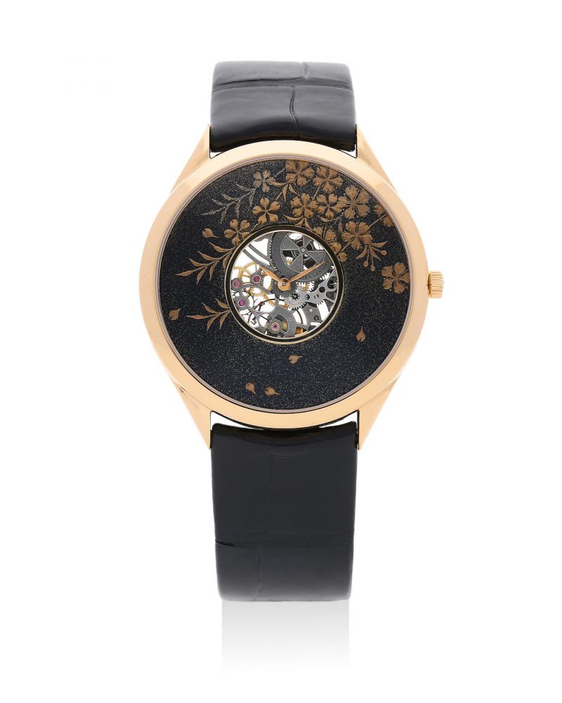 Vacheron Constantin | Métiers d'Art La Symbolique Des Laques - Hanami Tsukimi Yukimi, A Very Fine and Limited Edition Pink Gold Skeletonized Wristwatch with Japanese Lacquer Dial, Circa 2012