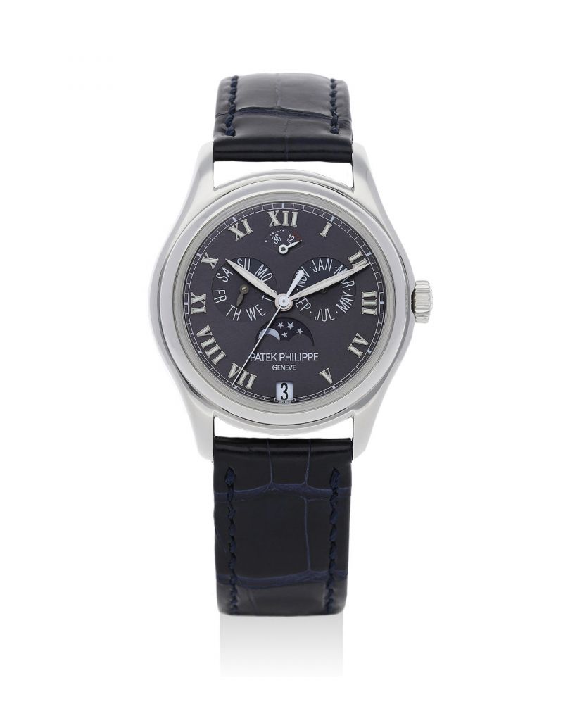 Patek Philippe | Ref.5056P-001, A Platinum Annual Calendar Wristwatch with Moon Phases, Circa 2002