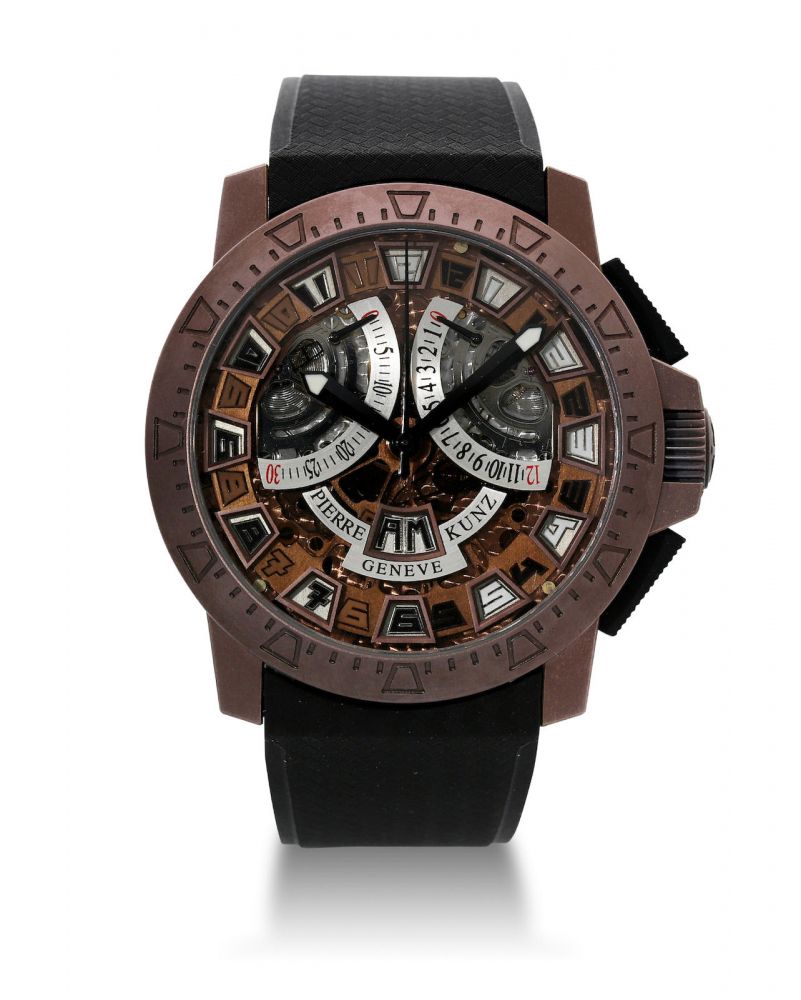 Pierre Kunz | G 403 Sport, A Fine Limited Edition Bronze Colour PVD Coated Stainless Steel Wristwatch with Double Retrograde Chronograph and AM/PM Indicator, Circa 2015