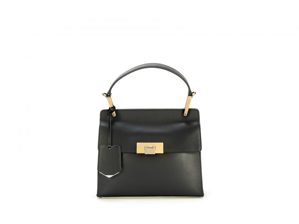 Black Leather Le Dix Mini Cross-Body Bag