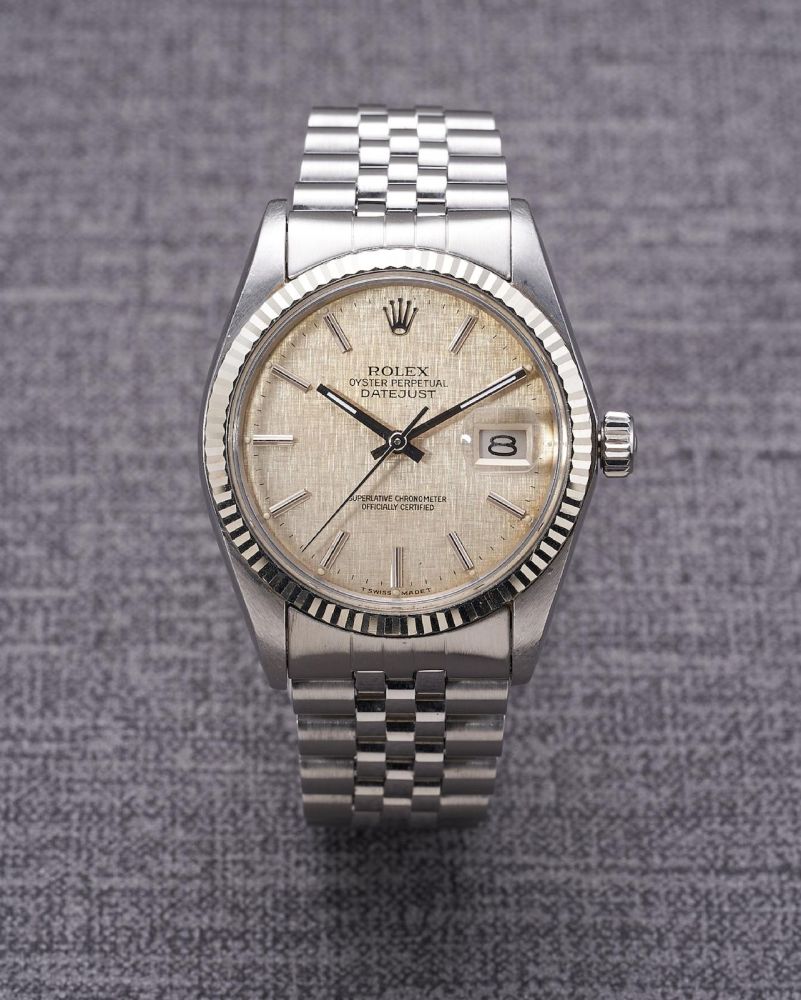 Rolex | Oyster Perptual Datejust Ref.16014, A Stainless-Steel and White Gold Bracelet Watch with Date, Circa 1975