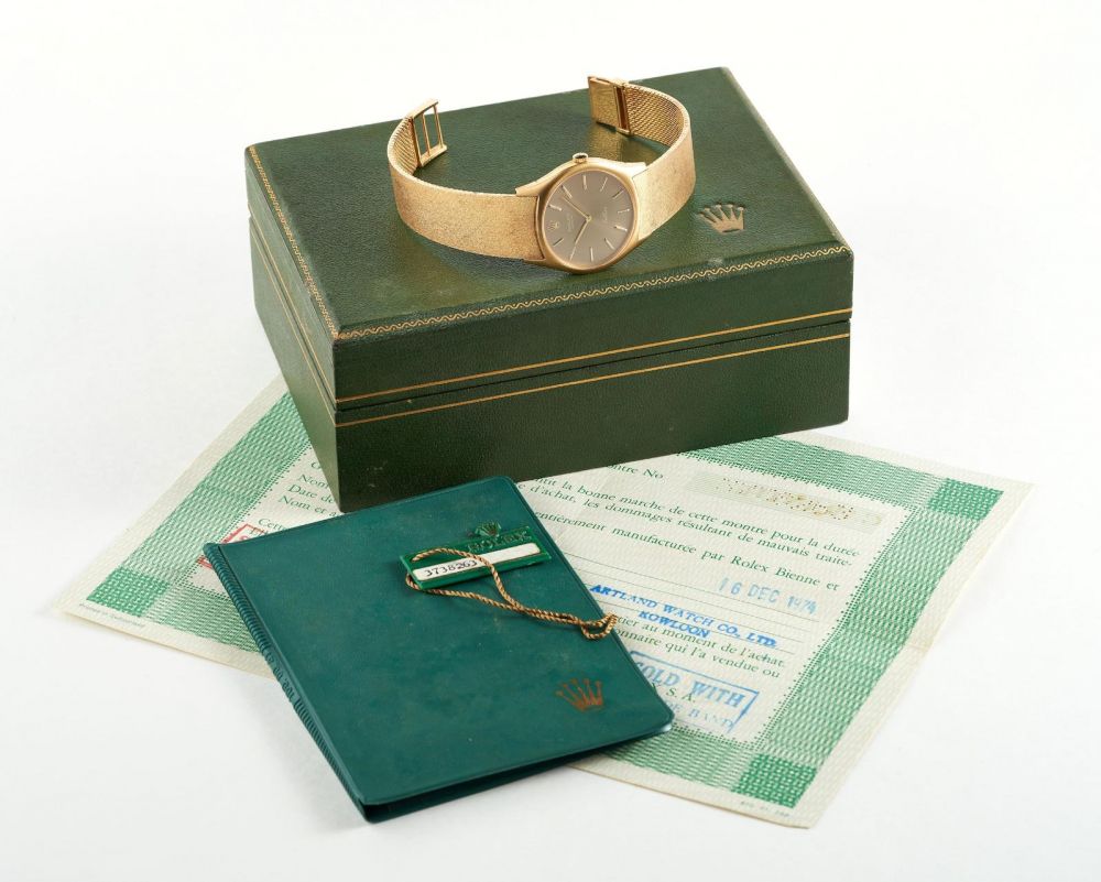 Rolex| Cellini Ref.3806, A Rare Yellow Gold Wristwatch, 1974. With Original Box, Guarantee and Swing Tag