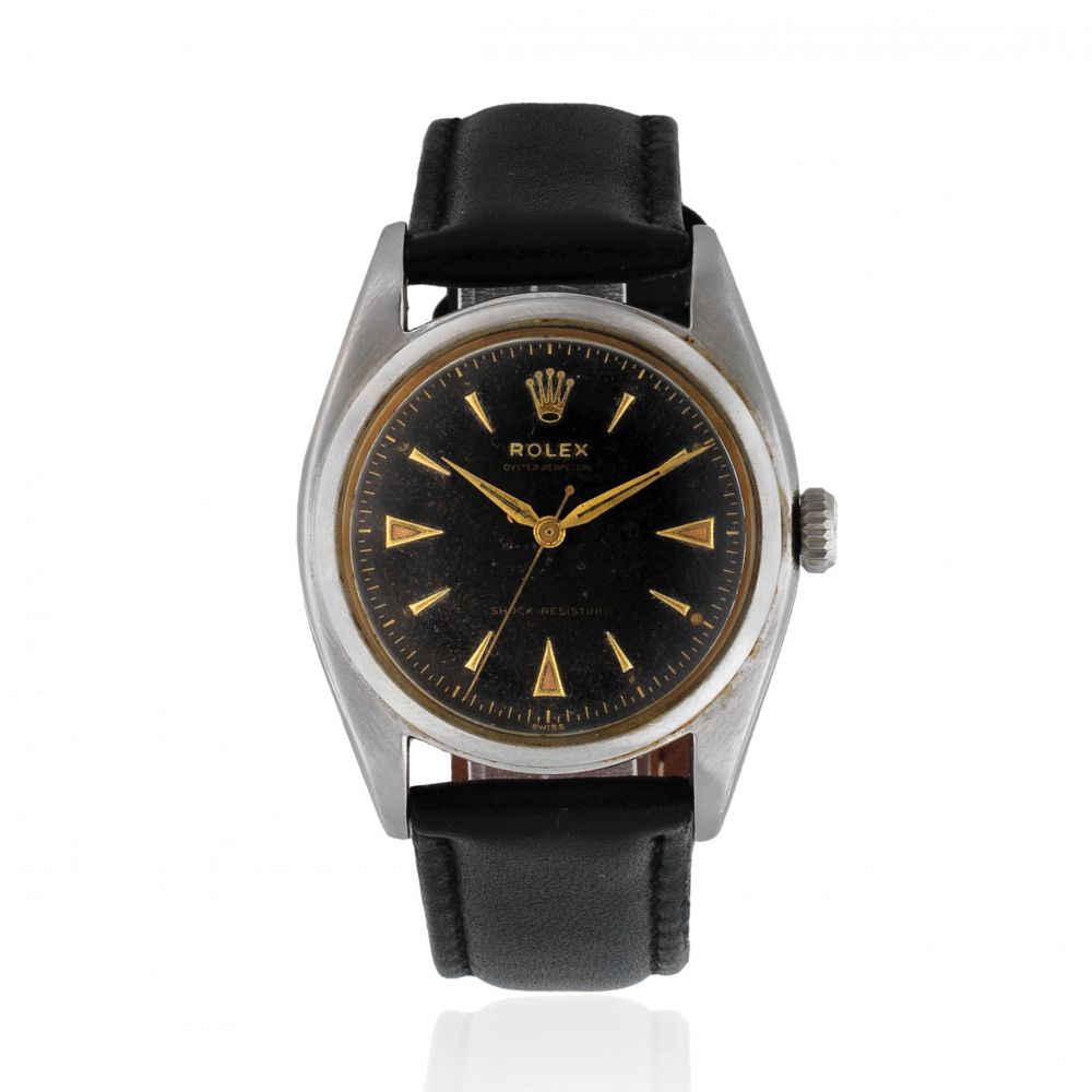 Rolex. A stainless steel automatic wristwatch