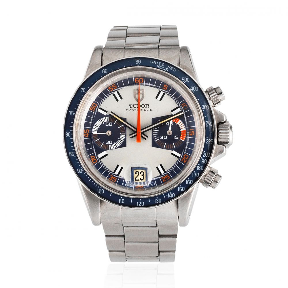 Tudor. A stainless steel manual wind calendar chronograph bracelet watch