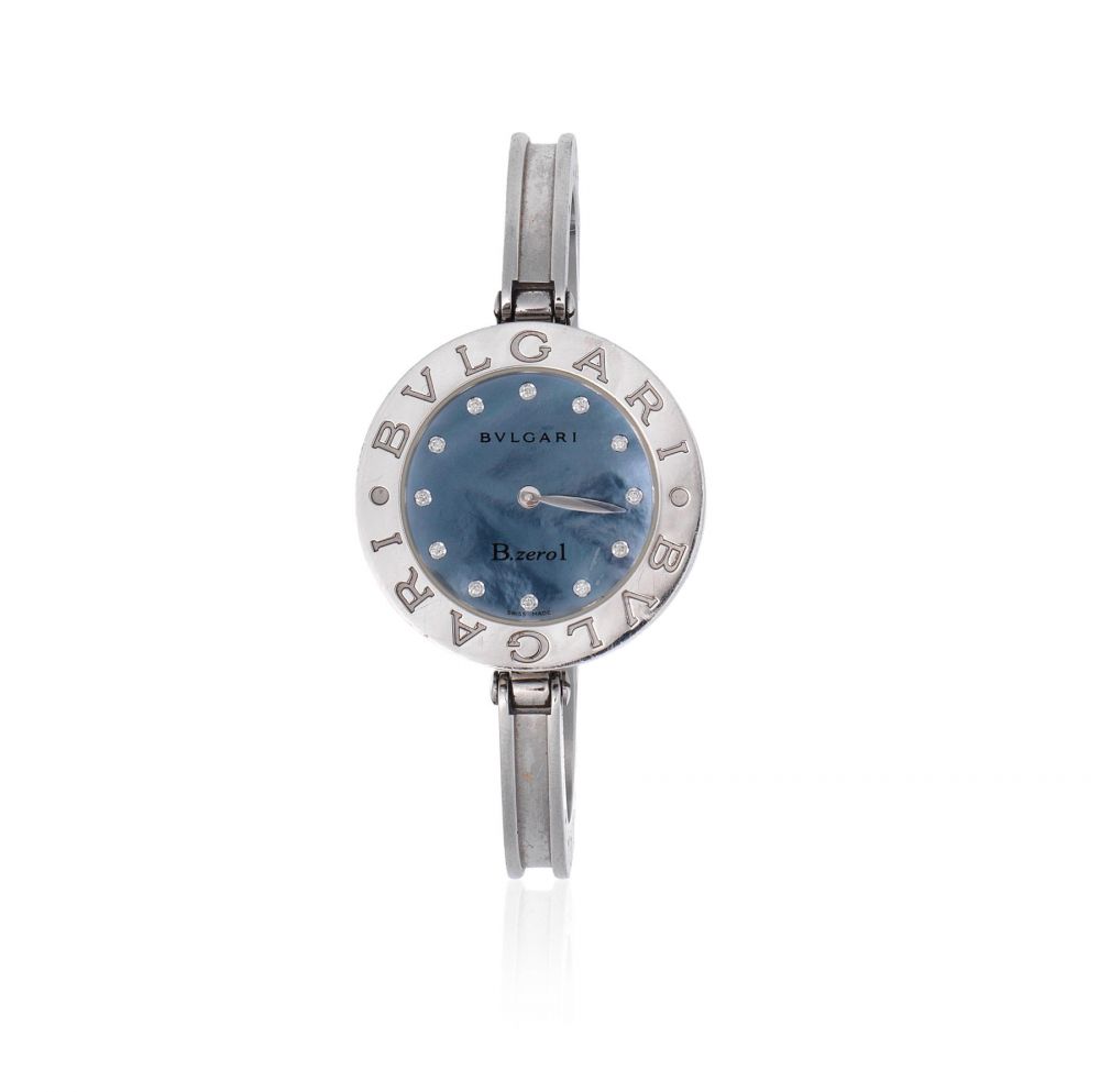Bulgari. A lady's stainless steel quartz bangle watch