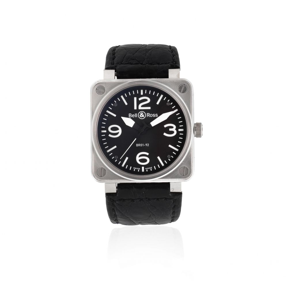 Bell Ross. A stainless steel automatic cushion form wristwatch