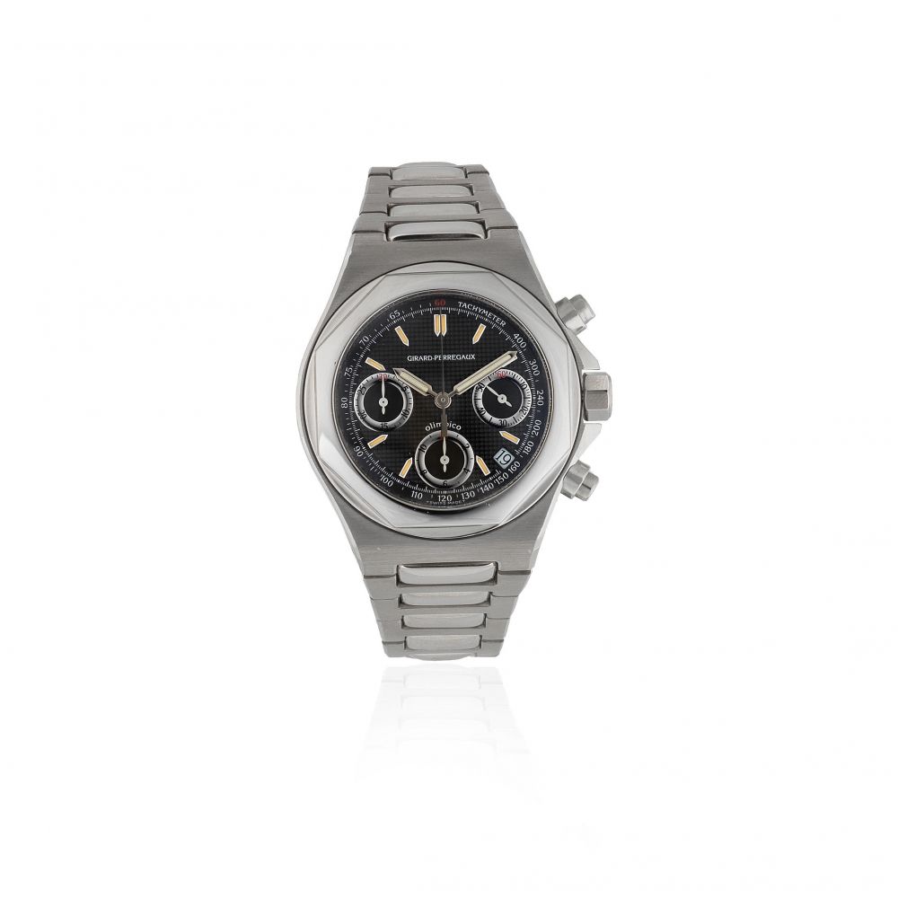 Girard-Perregaux. A Limited Edition stainless steel automatic calendar chronograph bracelet watch