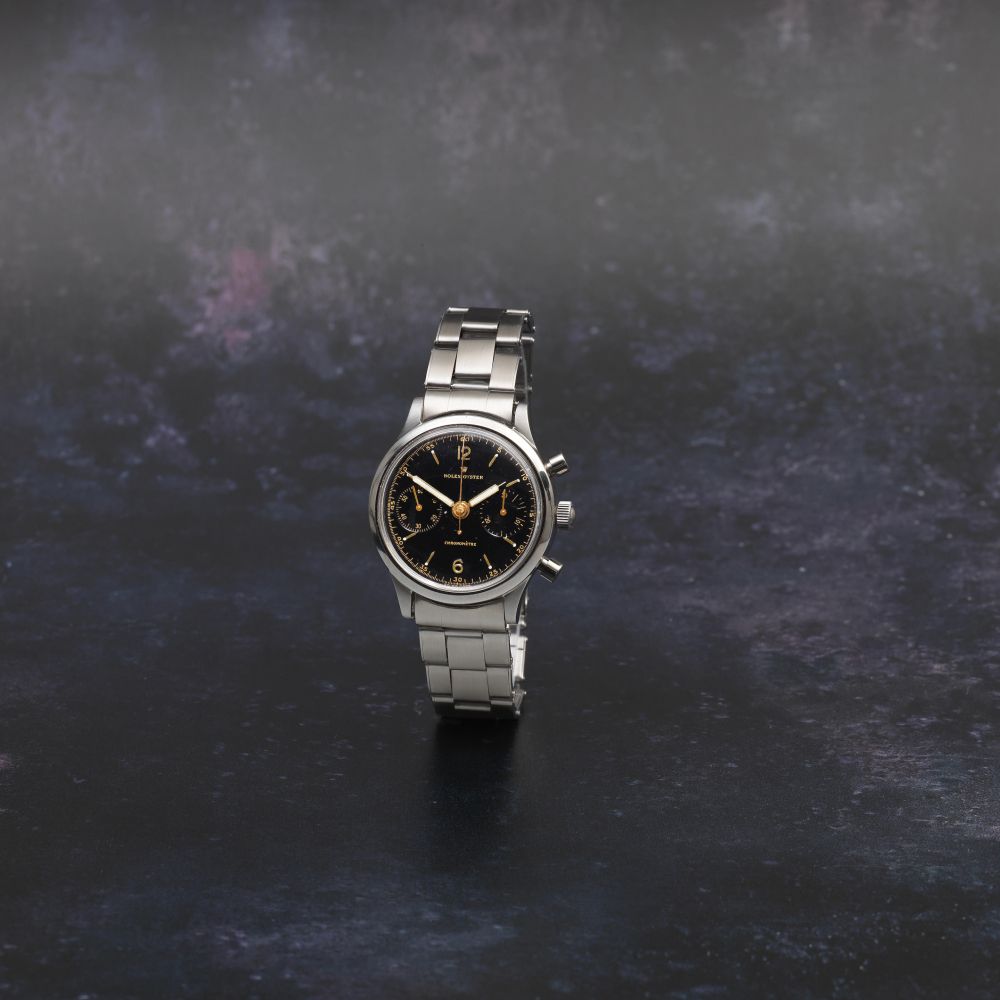 Rolex. A stainless steel manual wind chronograph bracelet watch