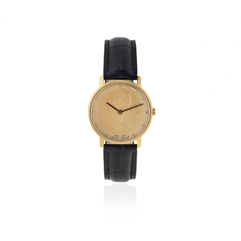 Mappin Webb. An 18K gold manual wind wristwatch commemorating the Queen's Silver Jubilee