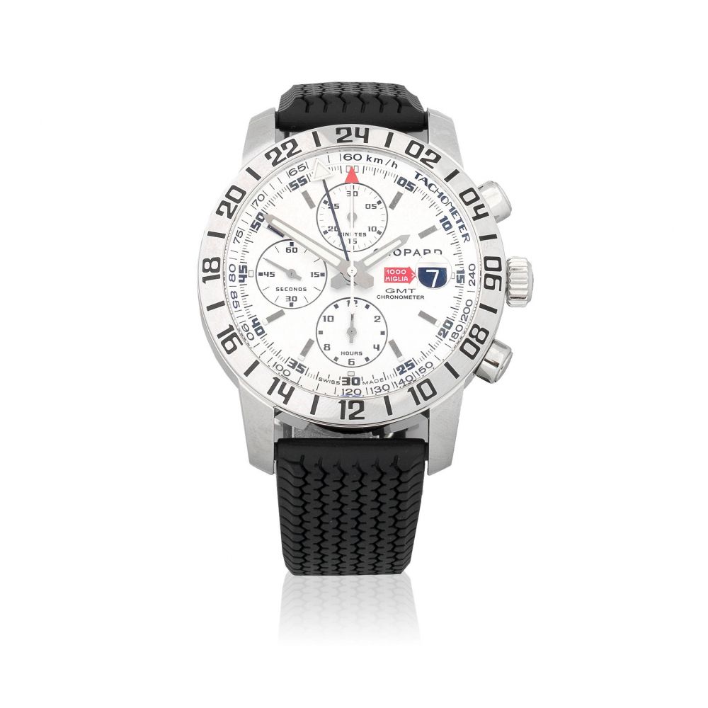 Chopard. A stainless steel automatic calendar chronograph wristwatch to be offered on behalf of charity