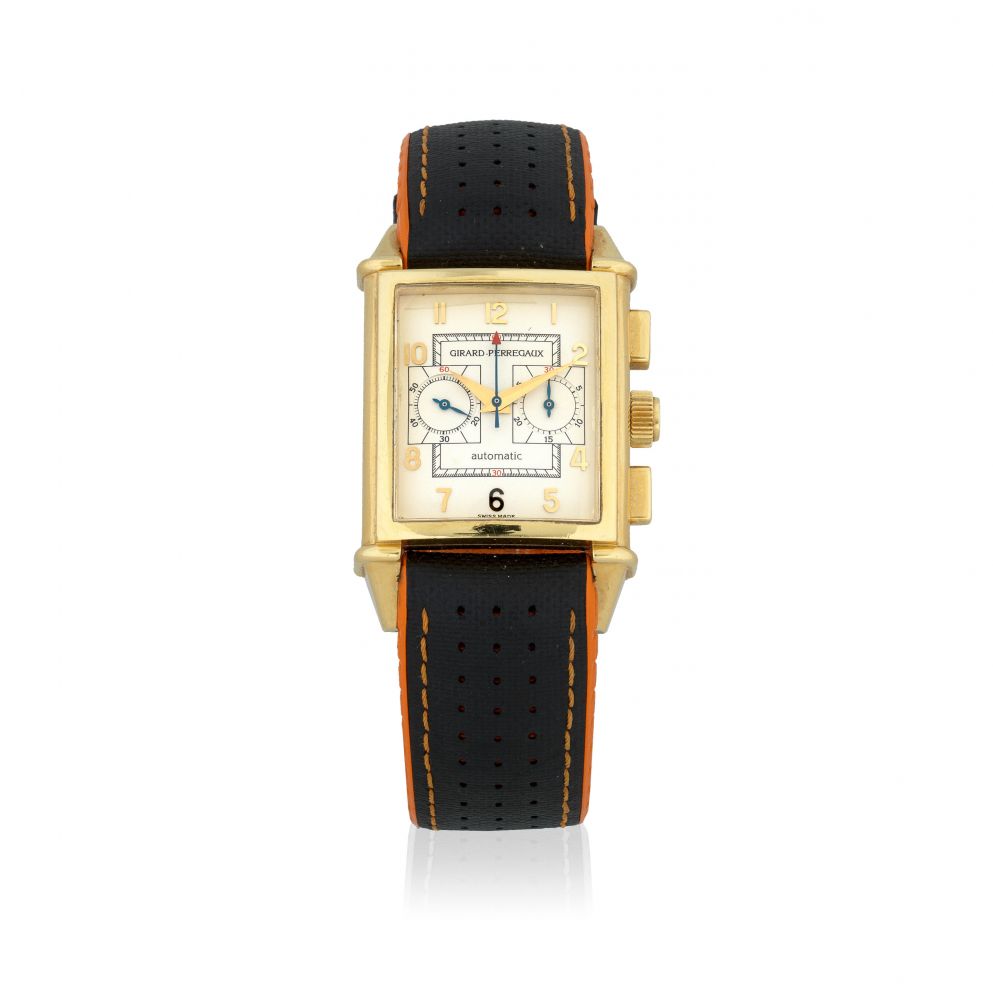 Girard Perregaux. An 18K gold automatic chronograph wristwatch