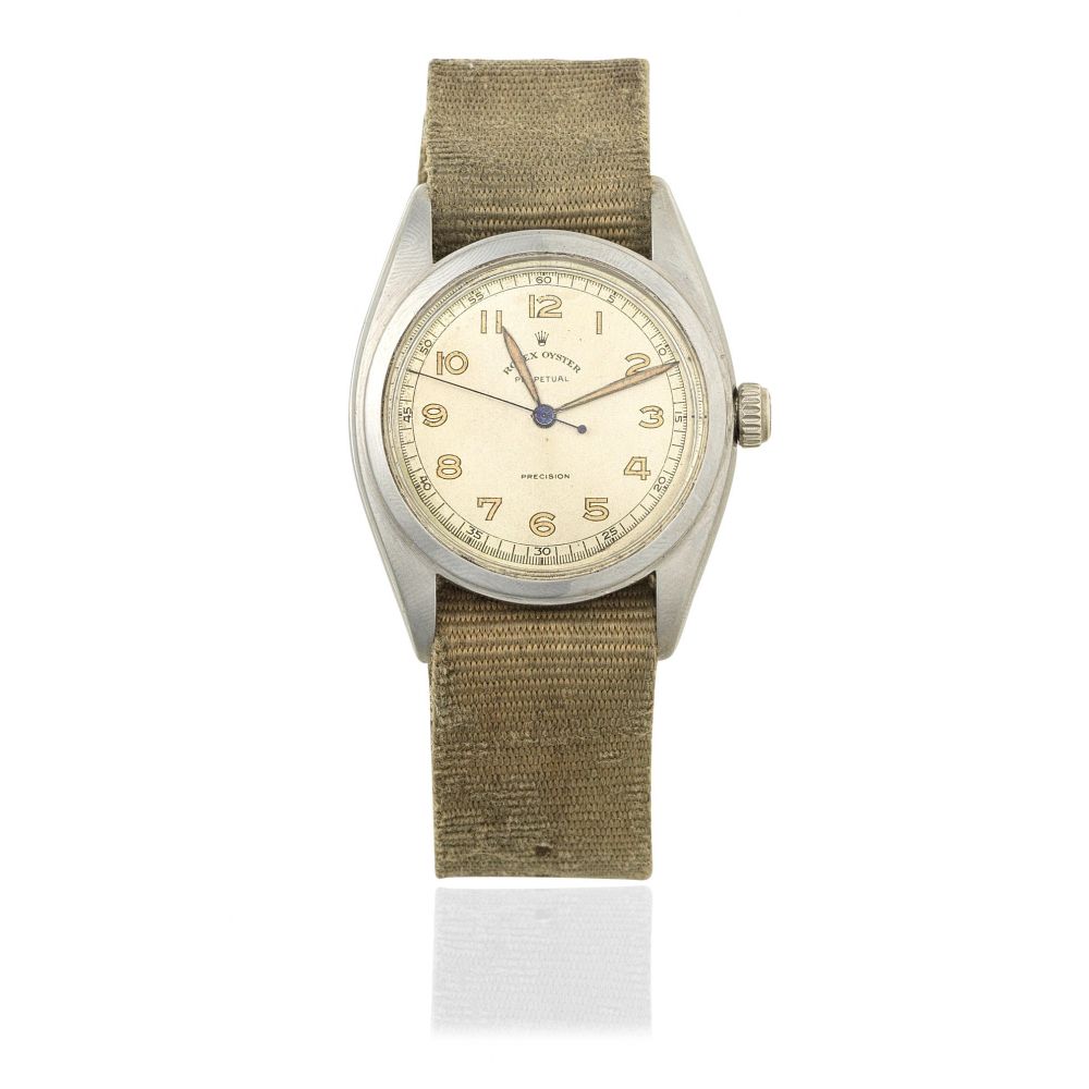 Rolex. A stainless steel automatic wristwatch