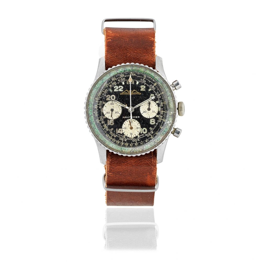 Breitling. A stainless steel manual wind chronograph wristwatch
