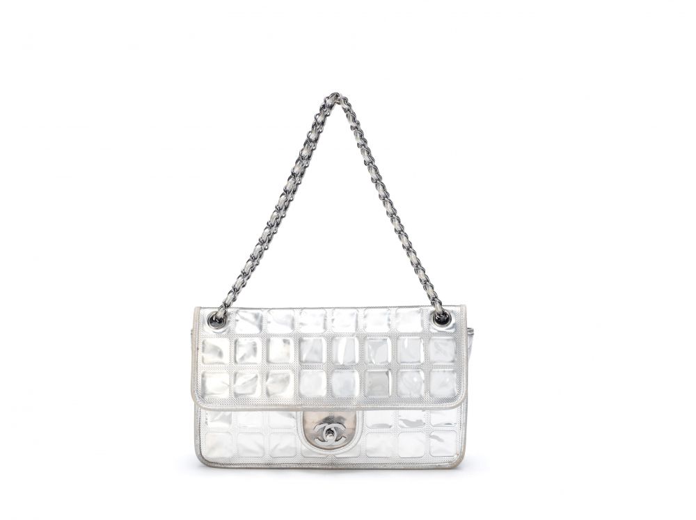 Silver Ice Cube Flap Bag