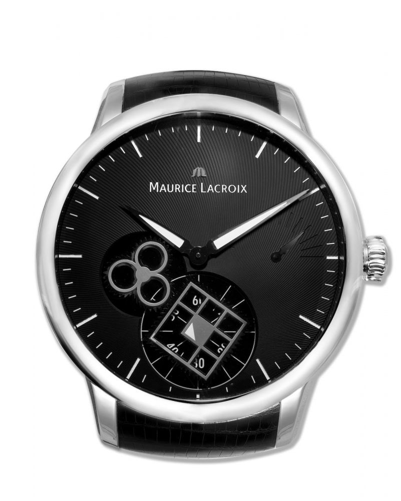 MAURICE LACROIX | A VERY LARGE METAL WALL CLOCK, CIRCA 2000