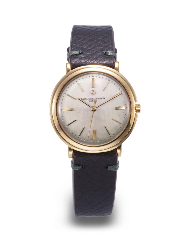 VACHERON CONSTANTIN. A YELLOW GOLD WRISTWATCH WITH STEPPED BEZEL, CIRCA 1956