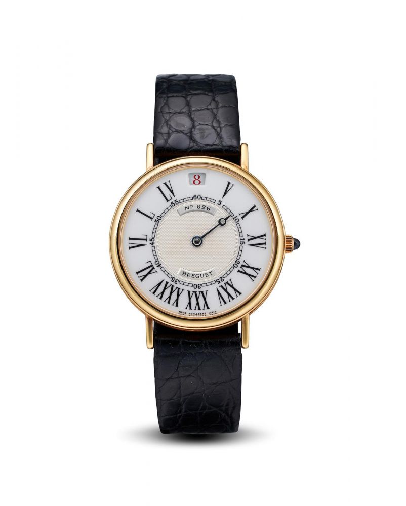Breguet | Classique Ref.3620, A Rare Limited Production Yellow Gold Jump Hour Automatic Wristwatch with enamel dial, circa 1992