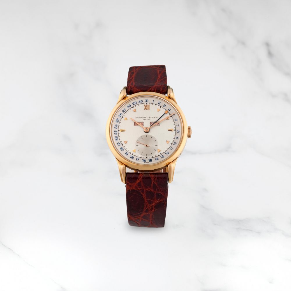 VACHERON CONSTANTIN. MONTRE BRACELET EN OR JAUNE 18 CARATS TRIPLE QUANTIEME MOUVEMENT MECANIQUE
