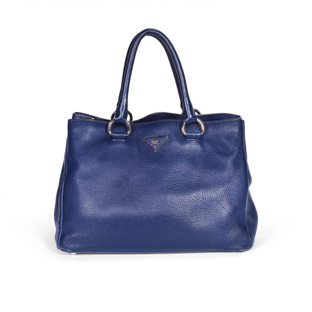 Inchiostro Blue Vitello Daino Tote