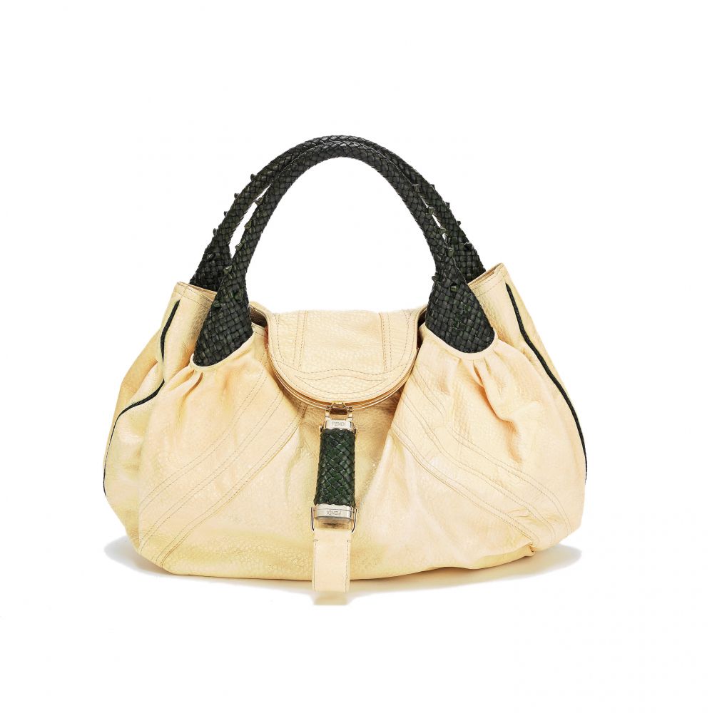 A GREEN AND GLAZED CALFSKIN SPY BAG