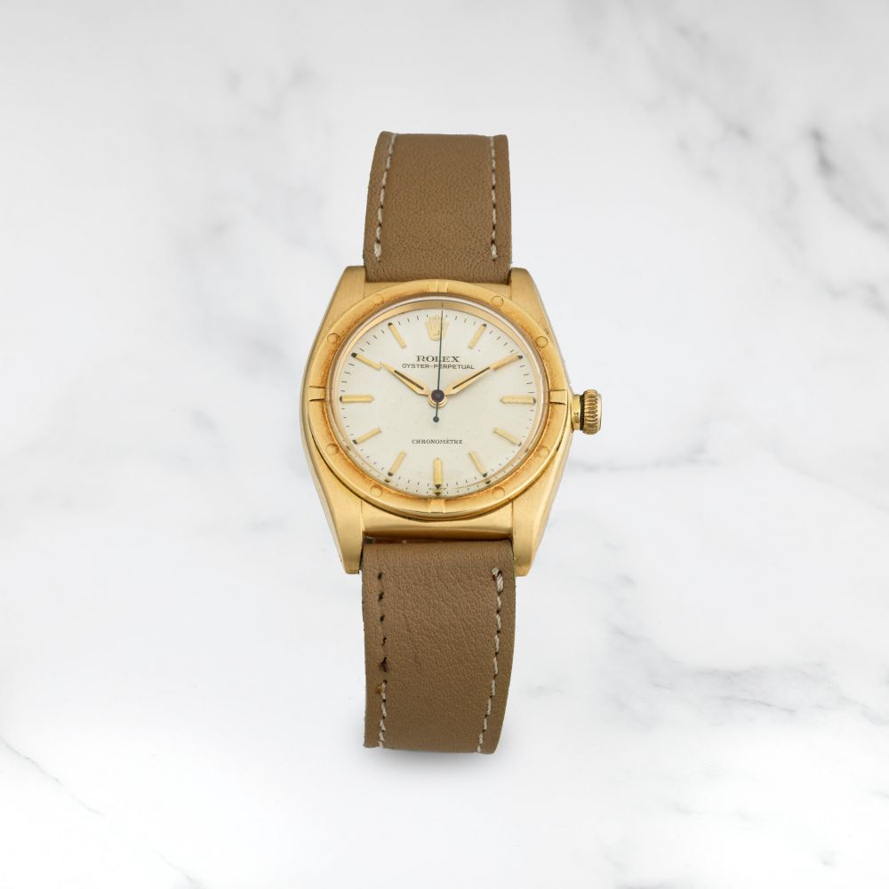 ROLEX. MONTRE BRACELET EN OR JAUNE 18K (750) BUBBLE BACK MOUVEMENT AUTOMATIQUE