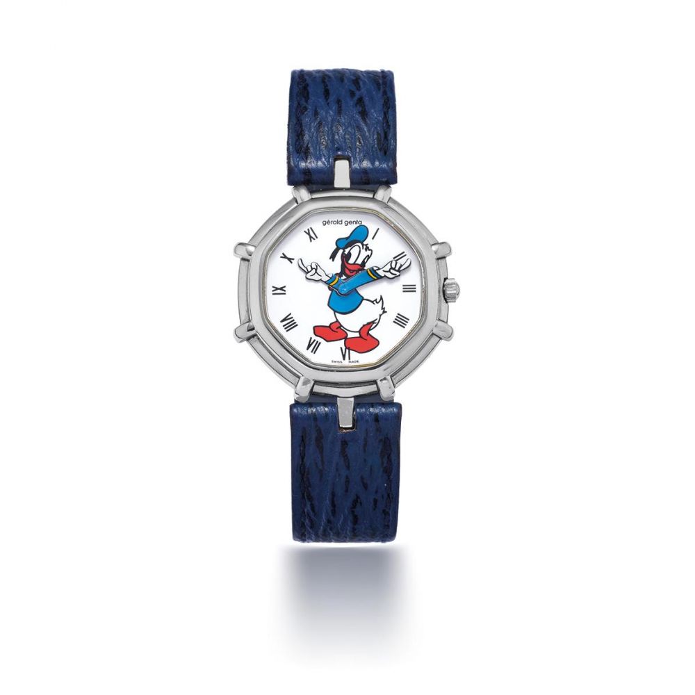 GERALD GENTA. MONTRE BRACELET EN ACIER MOUVEMENT QUARTZ