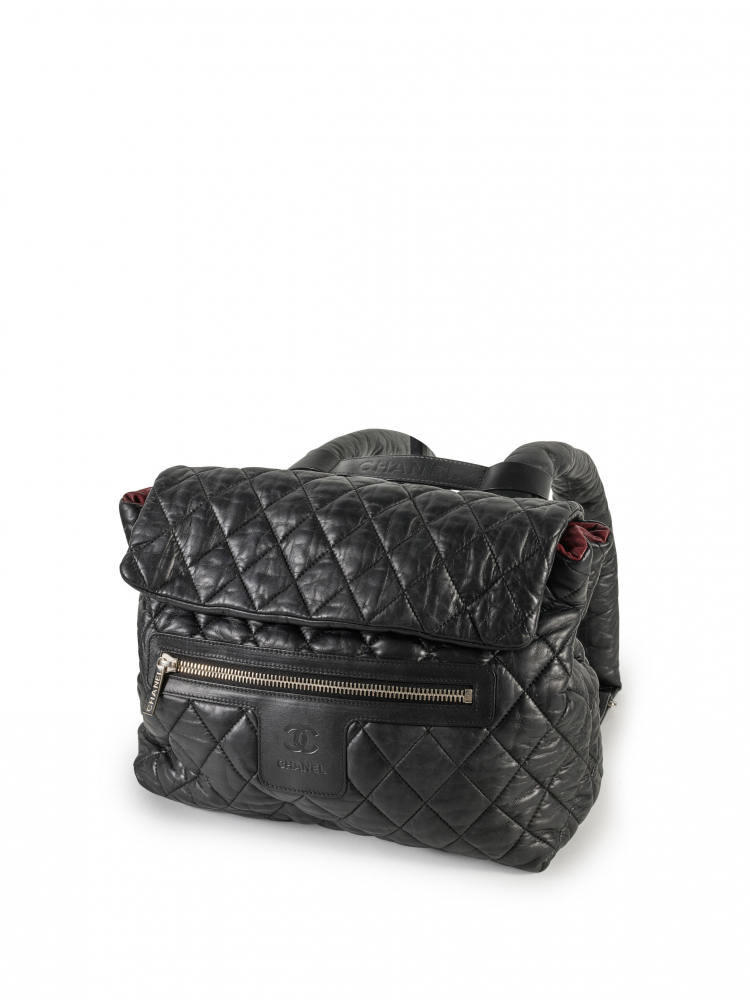 CHANEL: BLACK COCO COCOON FLAP BACKPACK