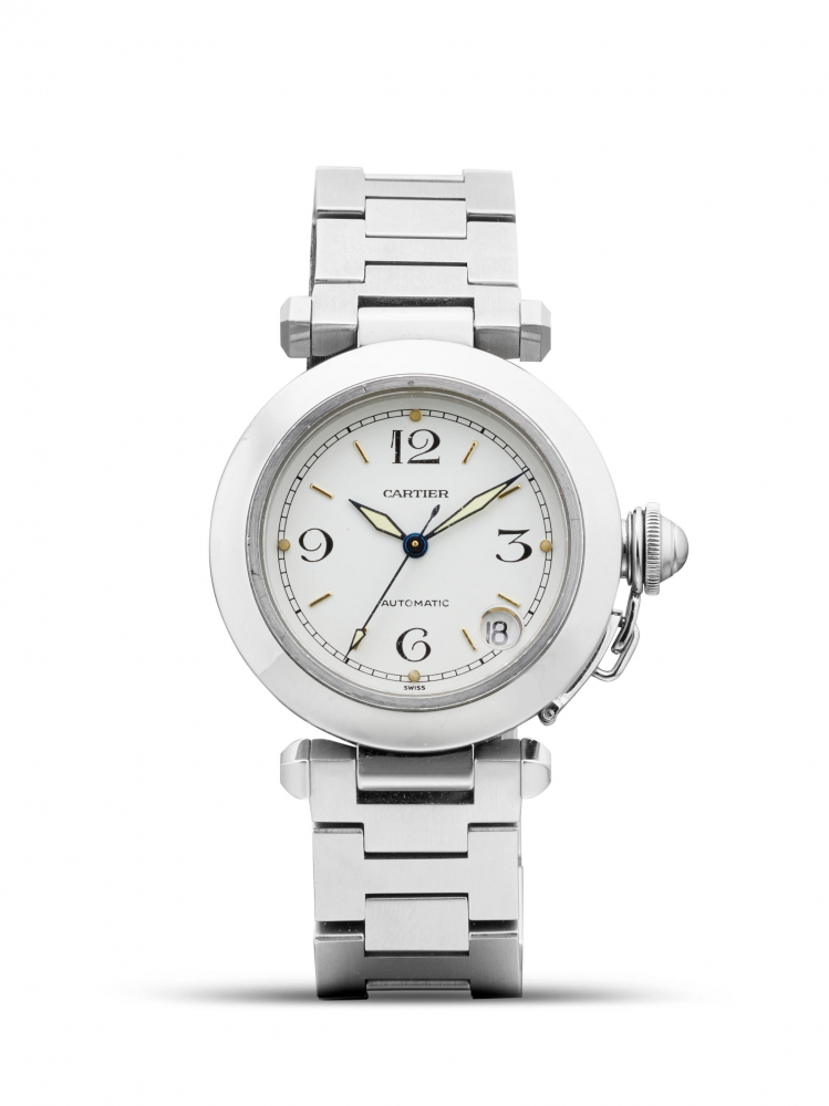 CARTIER | PASHA DE CARTIER, REF.2324, A STAINLESS STEEL BRACELET WATCH WITH DATE, CIRCA 2000