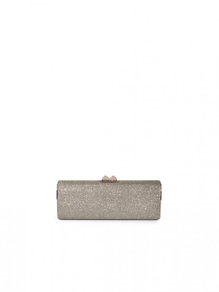 JIMMY CHOO: METALLIC GLITTER TUBU CLUTCH BAG