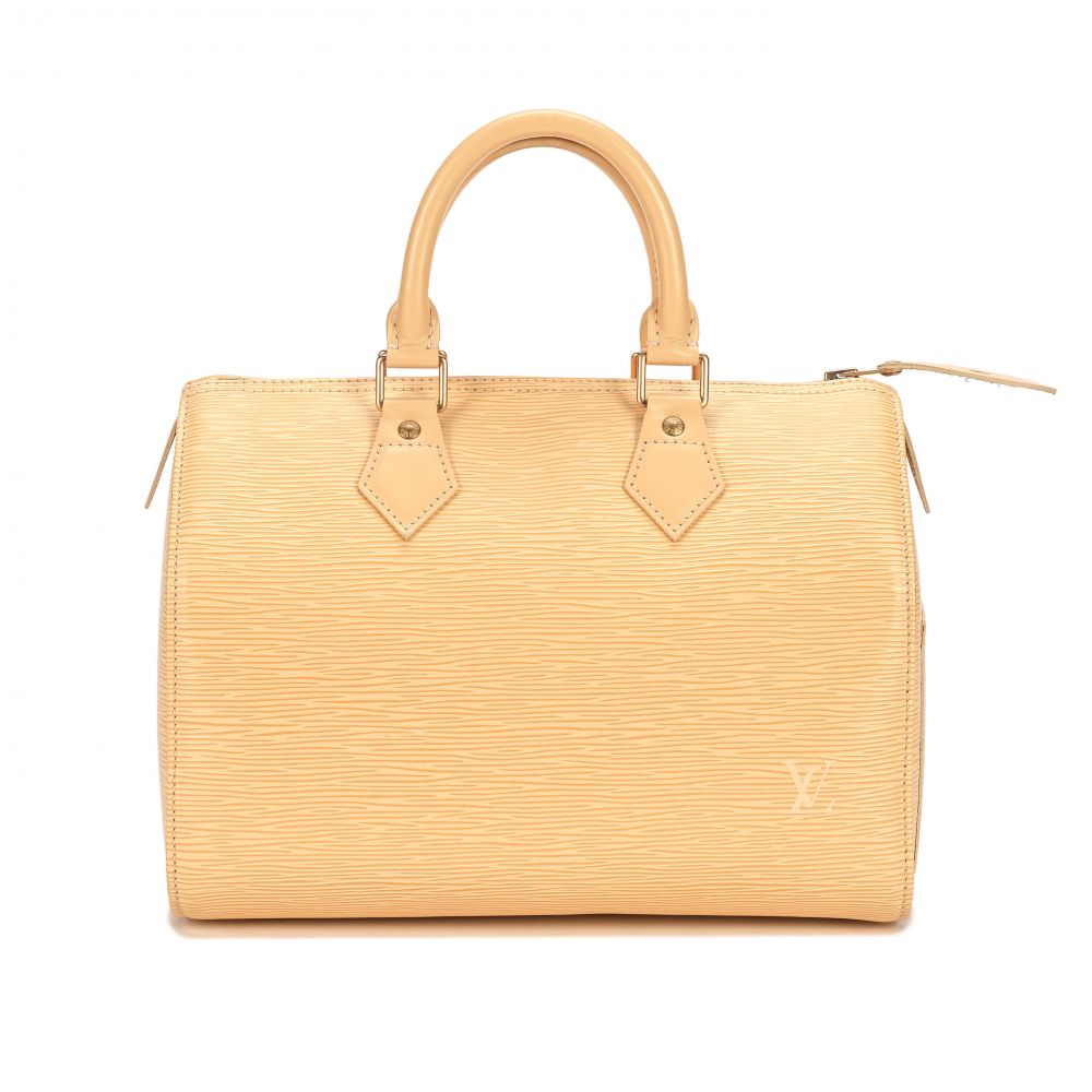 LOUIS VUITTON: A VANILLA EPI LEATHER SPEEDY 25